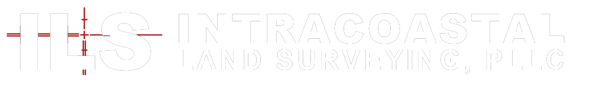Intracoastal Land Surveying logo with red crosshairs on left.